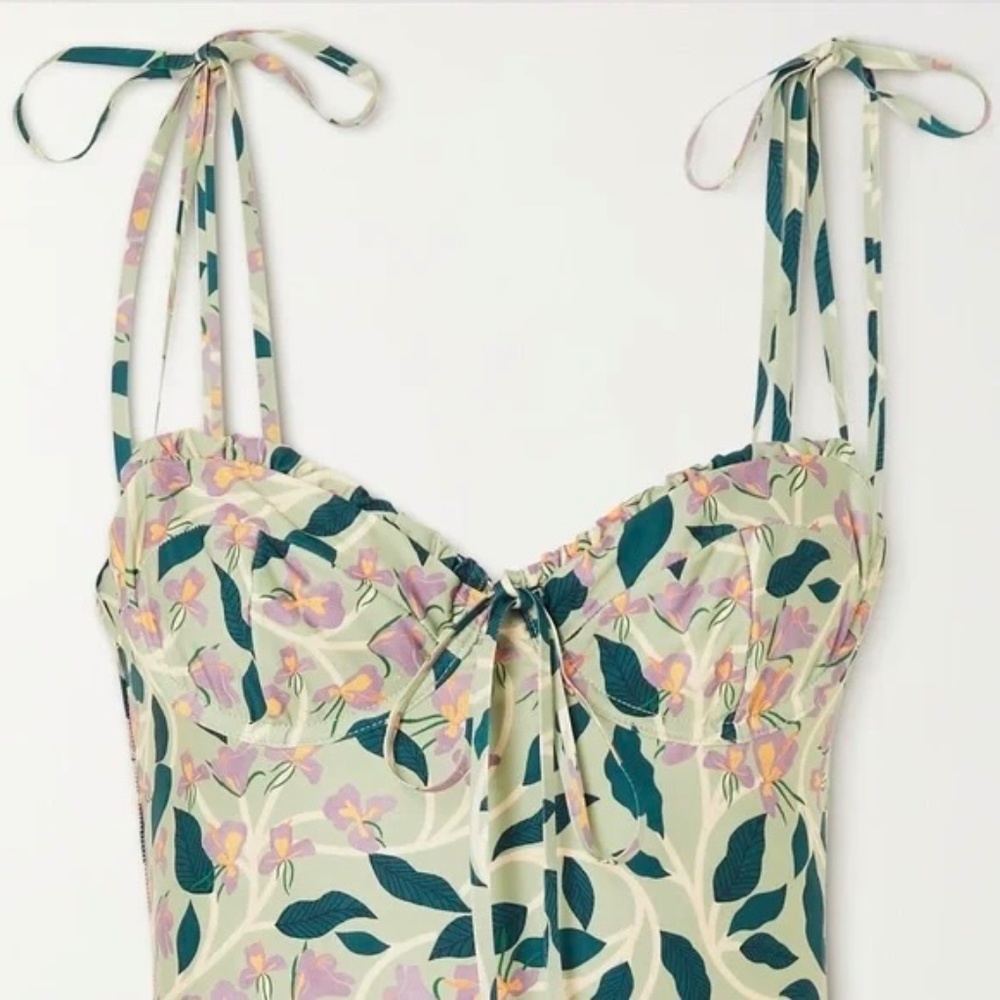 Agua by Agua Bendita Lavanda Cotton & Silk Blend Pareo and swimsuit in size M. - Picture 11 of 14